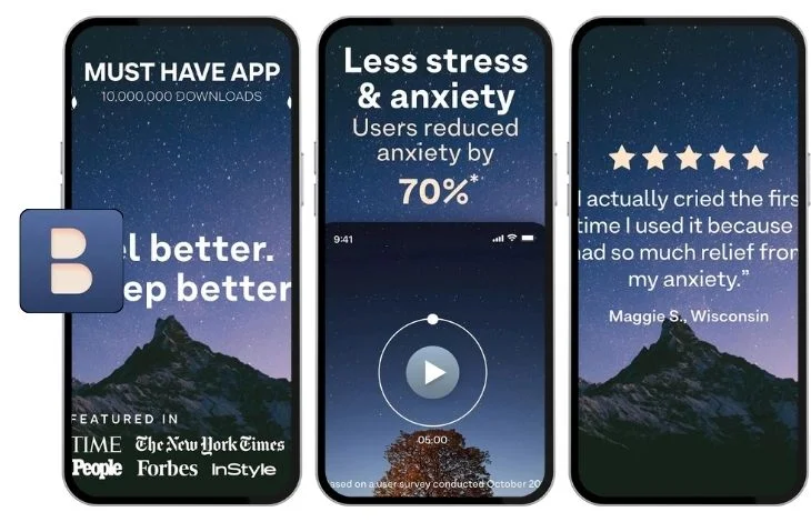 Pictures of the Breethe app