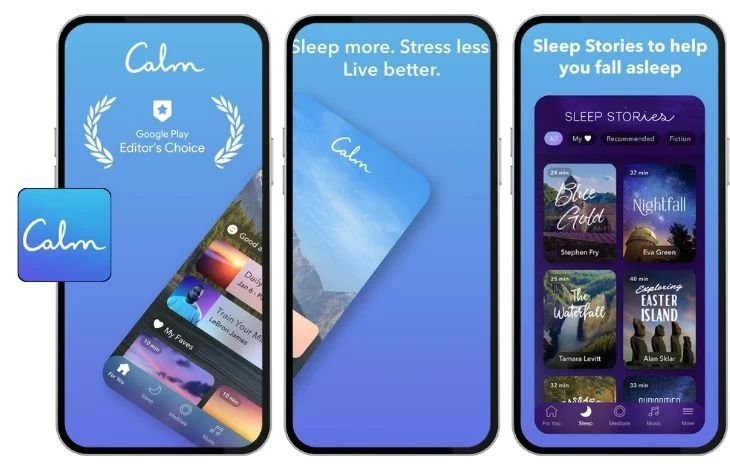 Pictures of the Calm app