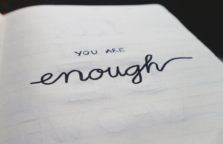 Paper with writing you are good enough 